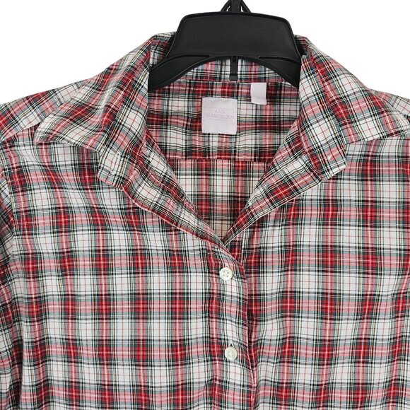 Mens‎ Fitted Red Plaid Farmer Workwear Outdoors Casual Fall Ann Mashburn S Shirt - Picture 4 of 15